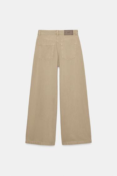 Z1975 WIDE-LEG HIGH-WAIST JEANS WITH DARTS - Sand by Zara - Image 9