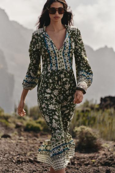 ROBE MI-LONGUE IMPRIMÉE - Multicolore de Zara - Image 3