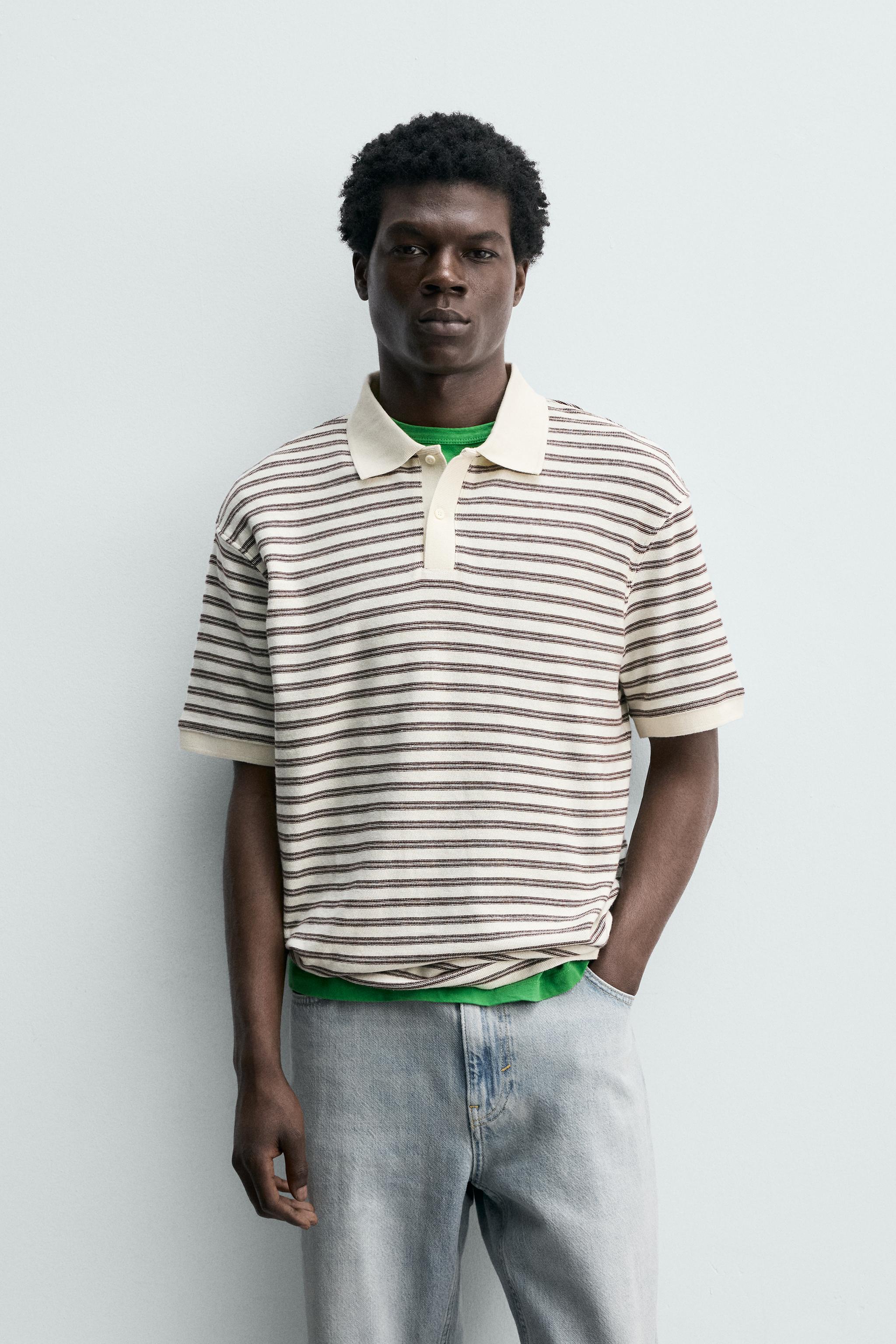 REGULAR FIT STRIPED JACQUARD POLO