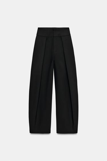 Zara PLEATED BALLOON PANTS - Black