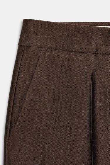 SLIM SATIN TROUSERS - Brown by Zara - Image 7