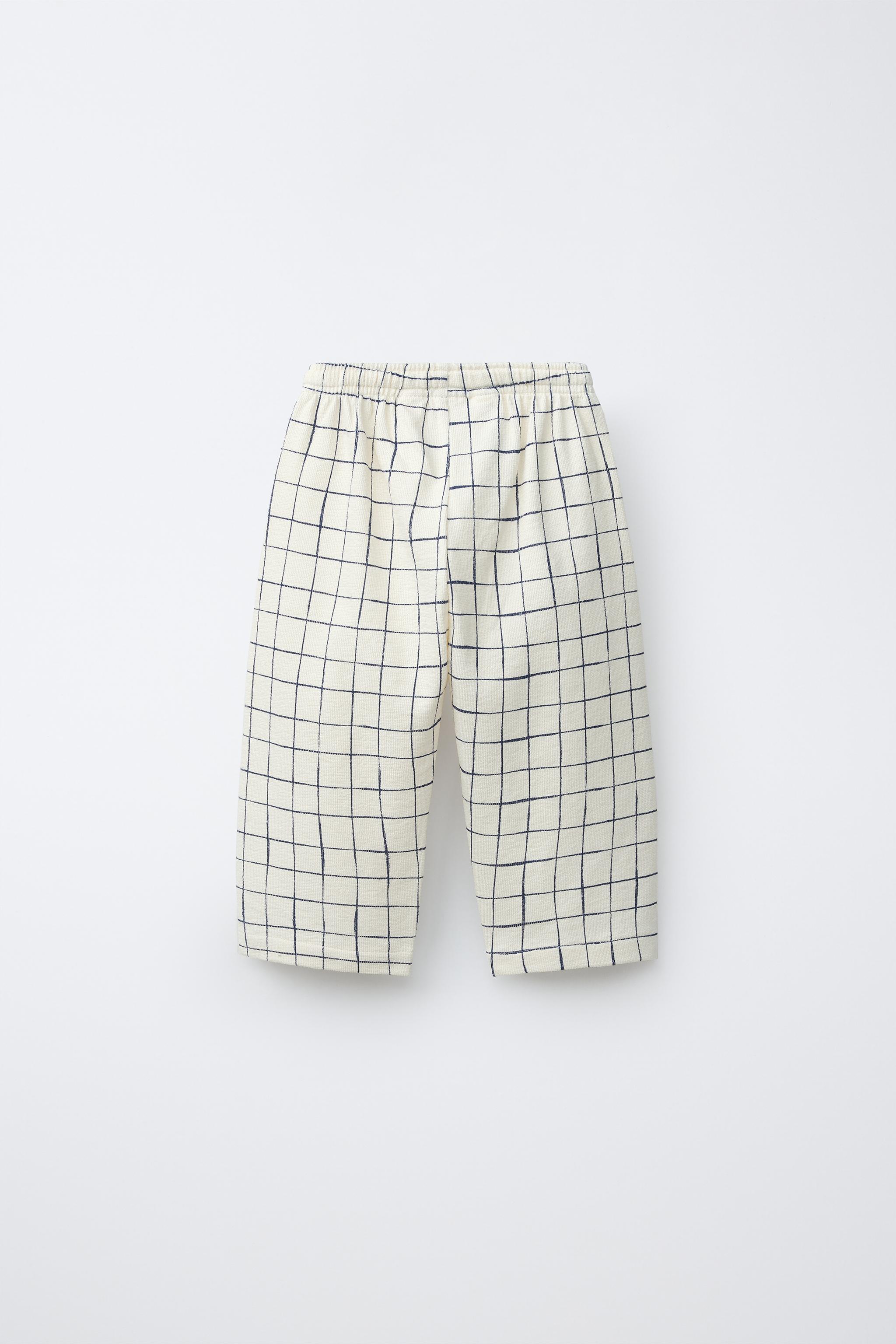 PLAID PRINT PANTS