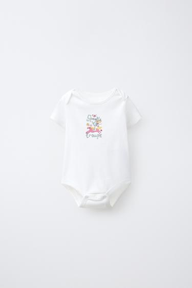 3-PACK OF CIRCUS PRINT BODYSUITS - Pink / White by Zara - Image 1