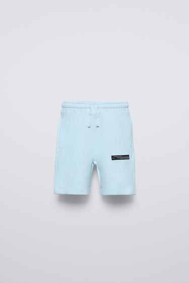 Zara BASIC PLUSH SHORTS - Light blue
