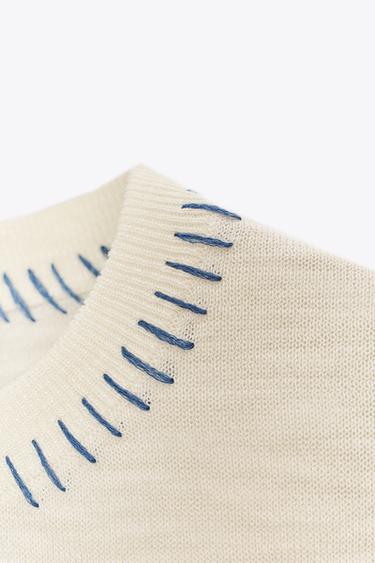 TOP EN MAILLE CONTRASTÉE - unique de Zara - Image 8