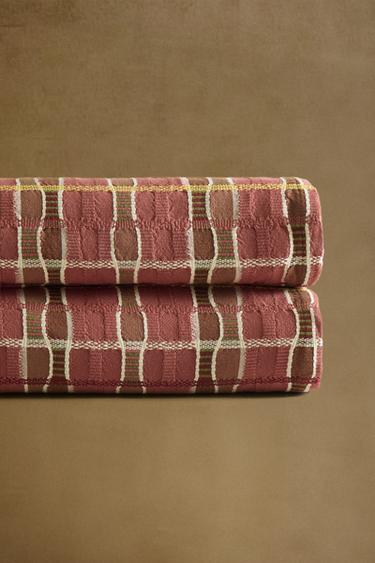 MULTICOLOURED STRIPES COTTON BEDSPREAD - Pink by Zara - Image 5