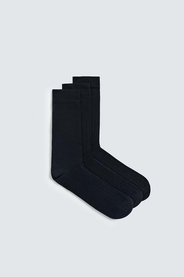 3-PACK OF RIBBED SOCKS - Navy blue by Zara - Image 1