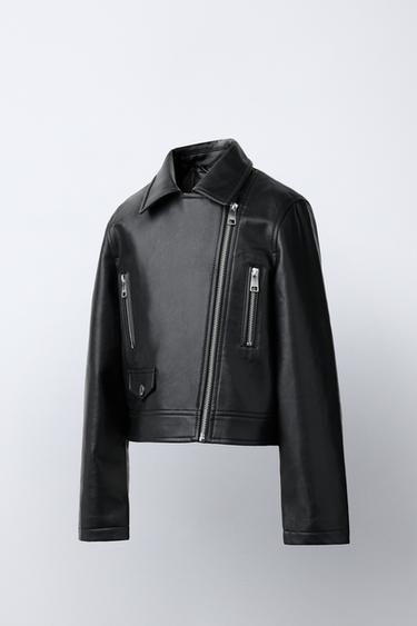 FAUX LEATHER BIKER JACKET - Black by Zara