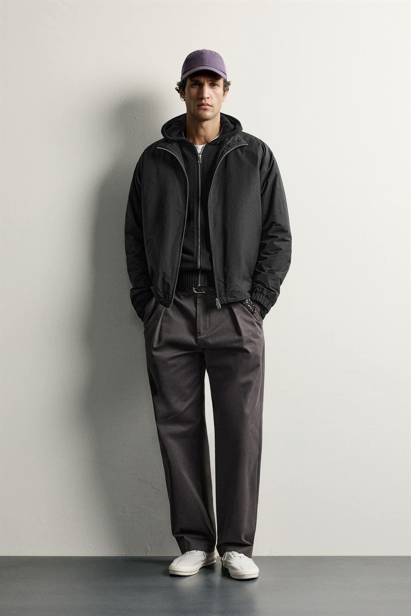 Мужская рубашка Zara Technical Padded Overshirt, цвет: Чёрный