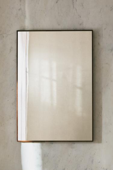 ESPELHO DE PAREDE DE MADEIRA - Bege-claro da Zara