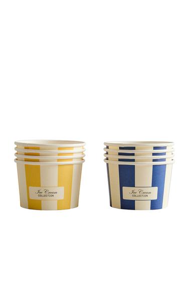 Zara PAPER ICE CREAM CUPS (PACK OF 8) - Yellow