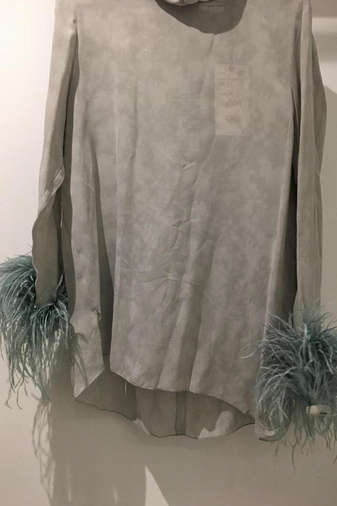 BLOUSE WITH JACQUARD FEATHERS - Image 3