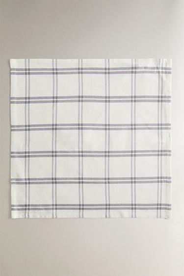 CHECK COTTON NAPKINS - Blue / Grey by Zara - Image 1
