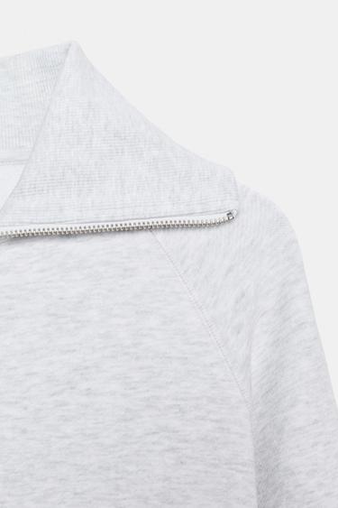 VESTE EN MOLLETON ZIPPÉE - Gris chiné de Zara - Image 7