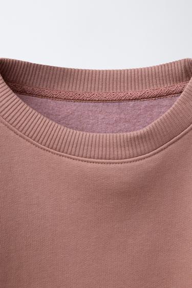 SWEATSHIRT AND WAFFLE LEGGINGS SET WITH BOWS - Dark pink by Zara - Image 2