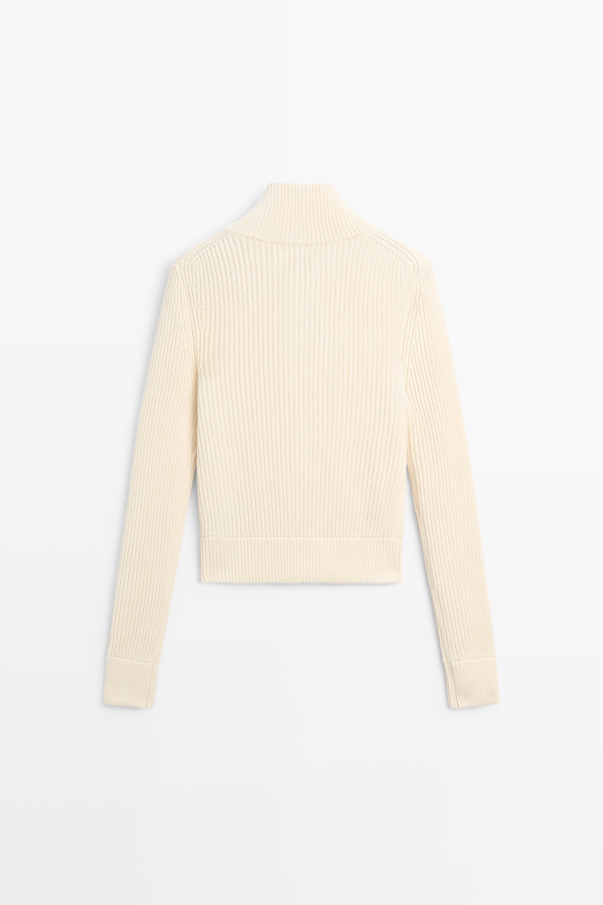 Cardigan en maille à côtes perlées 100 % coton