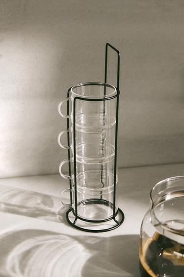 Zara BOROSILICATE GLASS CUP TOWER (SET OF 4) - 