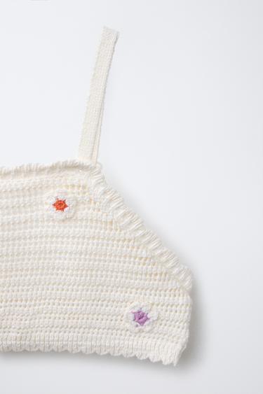 6-14 YEARS/ CROCHET FLOWER BIKINI - Ecru by Zara - Image 2