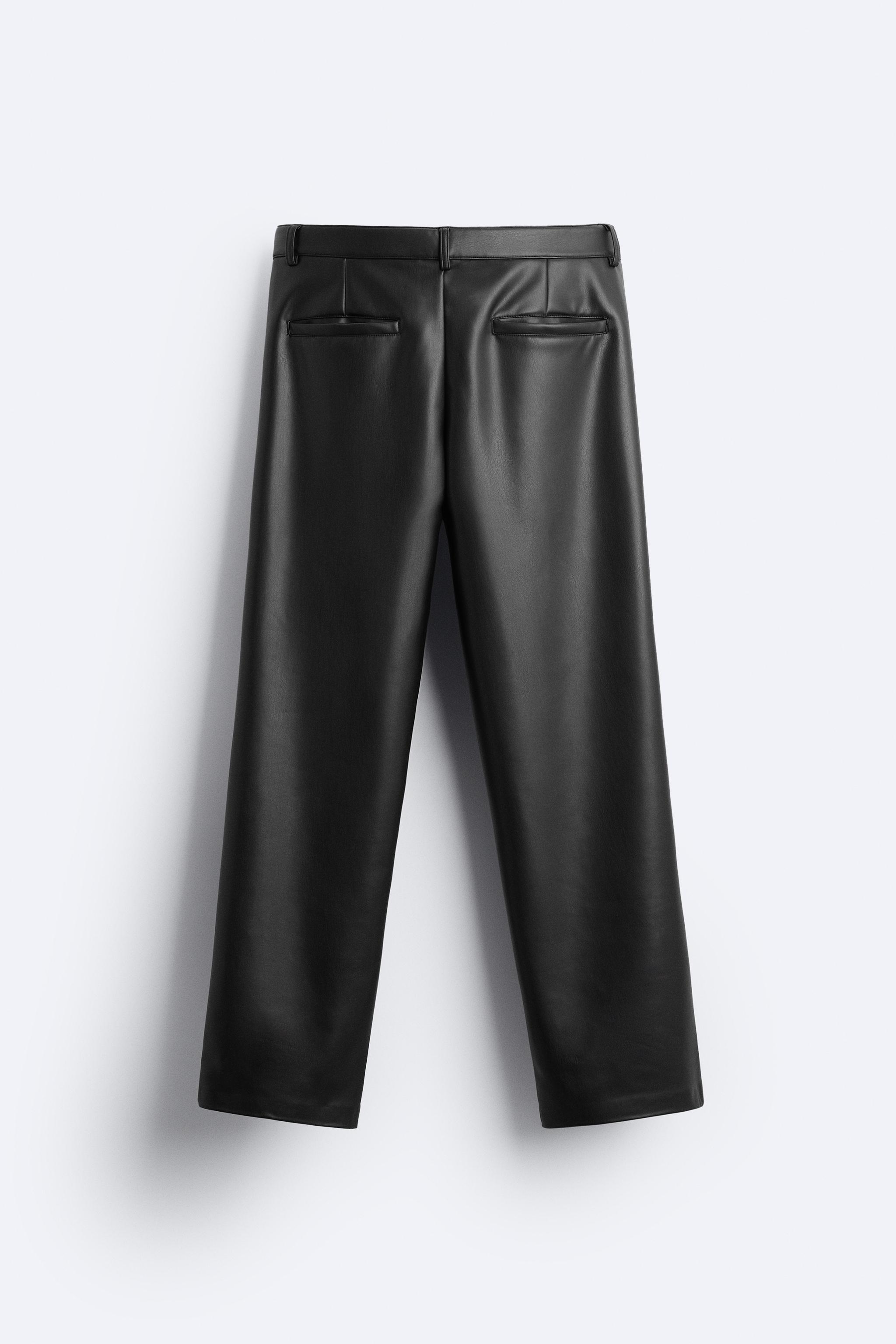 high Zara high waisted leather trousers