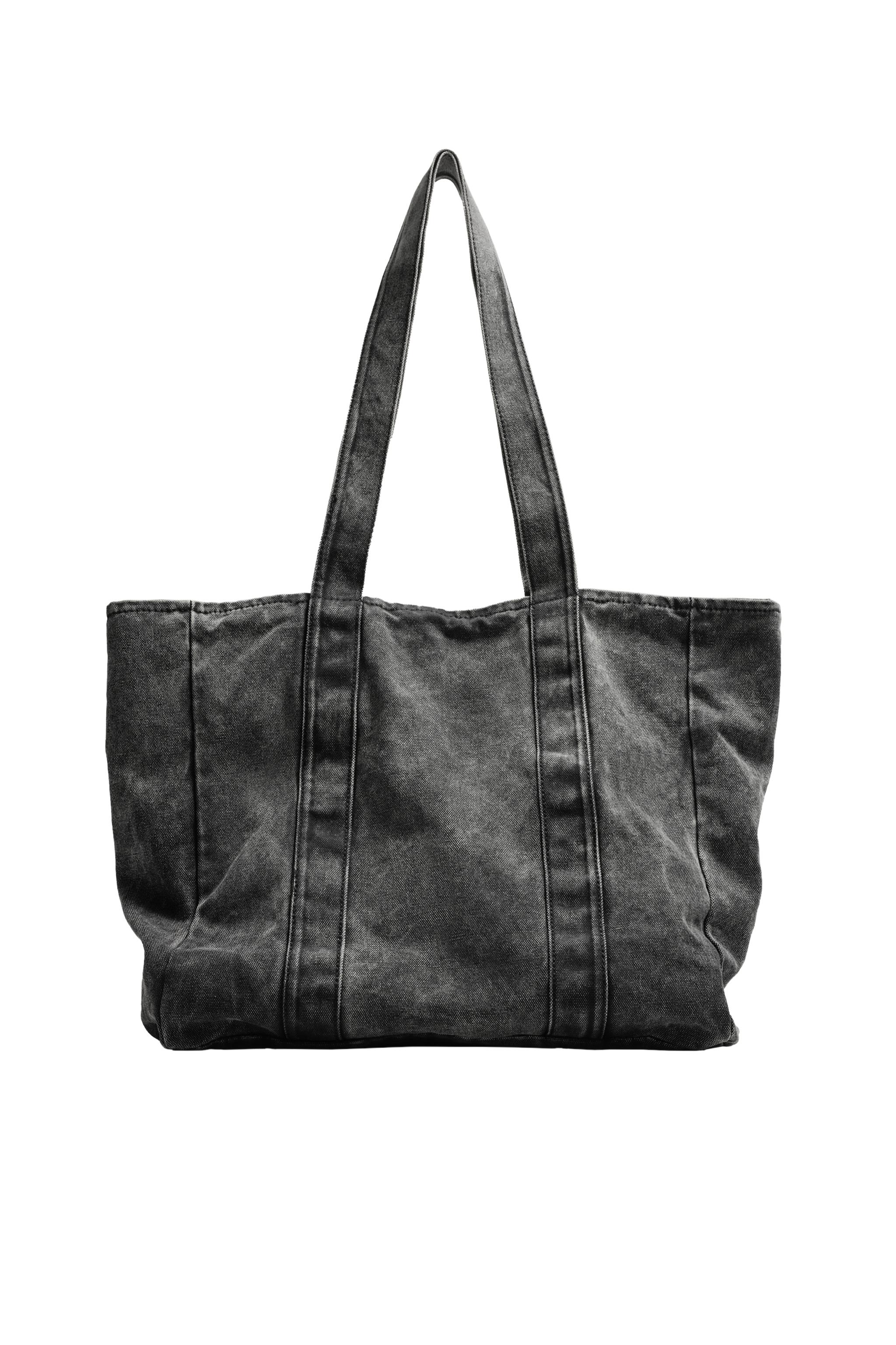 WASHED EFFECT DENIM SHOPPER BAG - Black | ZARA Canada