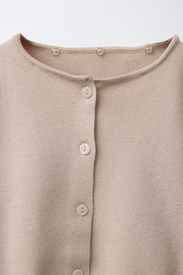 CARDINGAN WITH DETACHABLE FAUX FUR COLLAR - Beige by Zara - Image 4