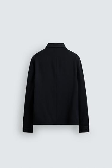REGULAR FIT OVERSHIRT - Navy blue by Zara - Image 7