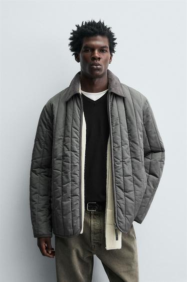コントラストカラー パフジャケットグレーZaraのコントラストカラー パフジャケット - グレー