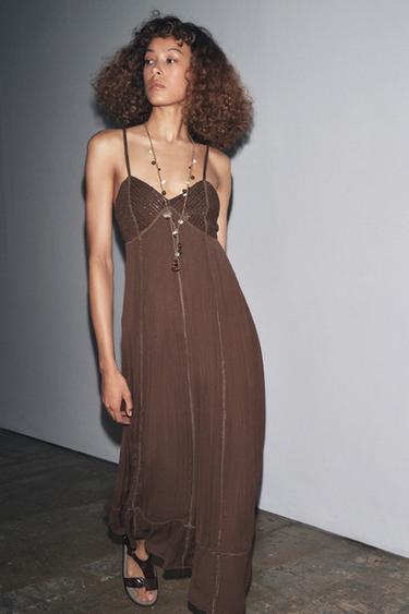 ZW COLLECTION STRAPPY DRESS - Mink by Zara - Image 3