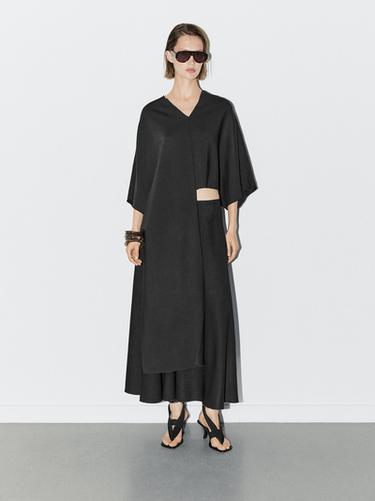 Zara Flowing flounce skirt - STUDIO - Black