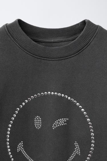 SMILEYWORLD ® STUD SWEATSHIRT - Anthracite grey by Zara - Image 2