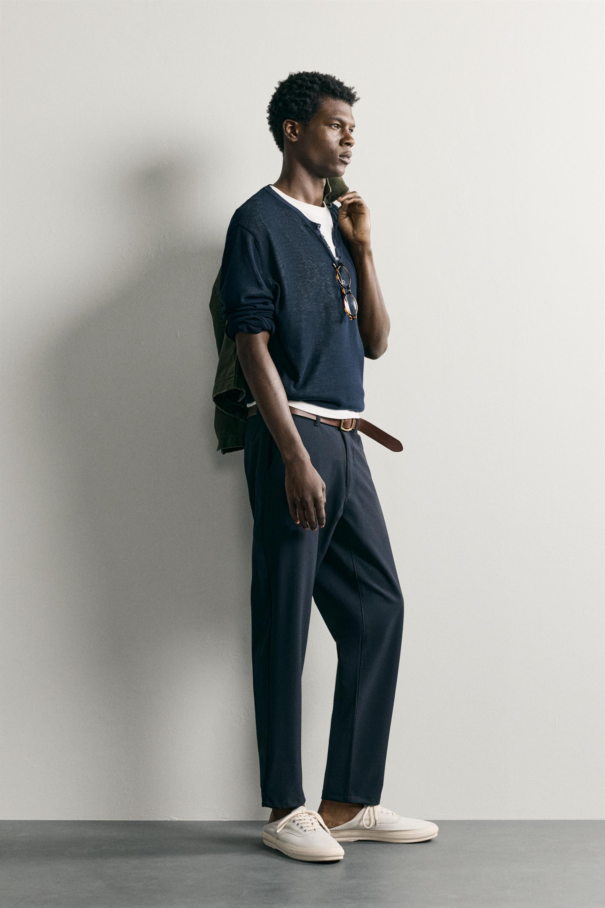 Zara DOKULU CONFORT CHINO PANTOLON görsel 4