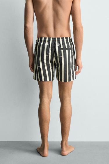 MAILLOT DE BAIN MI-LONG BRODERIES - Gris de Zara - Image 2