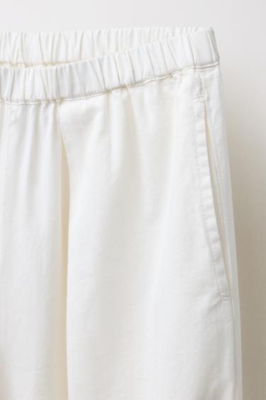 PANTALON DE PYJAMA BRODÉ ÉDITION LIMITÉE - Écru de Zara - Image 4