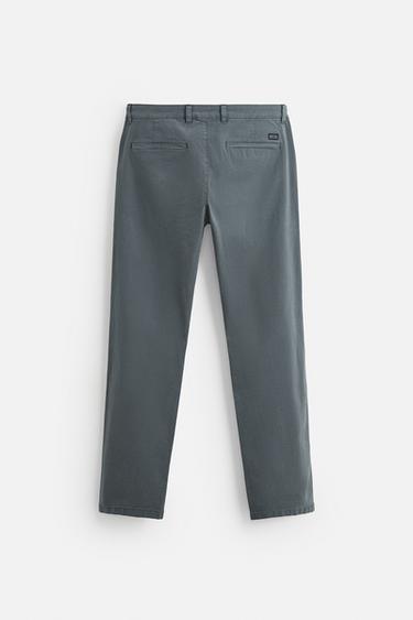 SKINNY FIT CHINO TROUSERS - Mid-grey by Zara