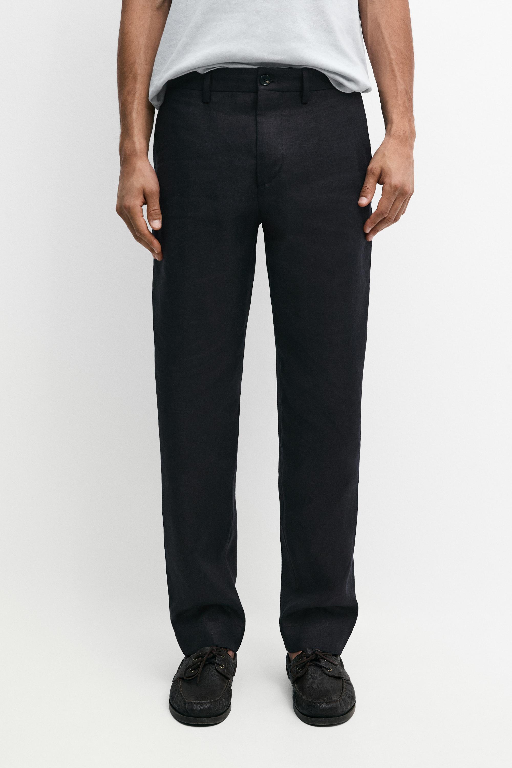 Linen suit trousers — Deep blue