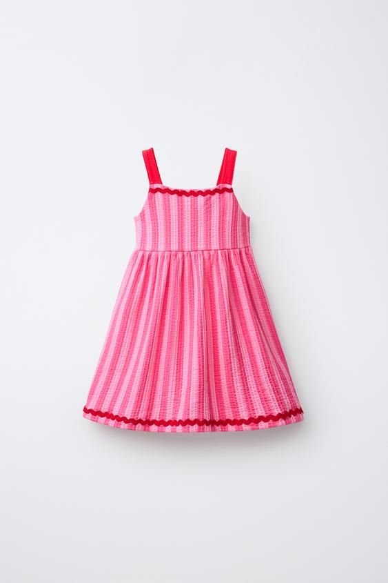 PRINTED DRESS WITH CONTRAST RUCHING - Strawberry by Zara - Image 0