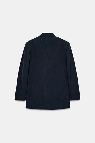 OVERSIZED DOUBLE-BREASTED BLAZER - striped by Zara