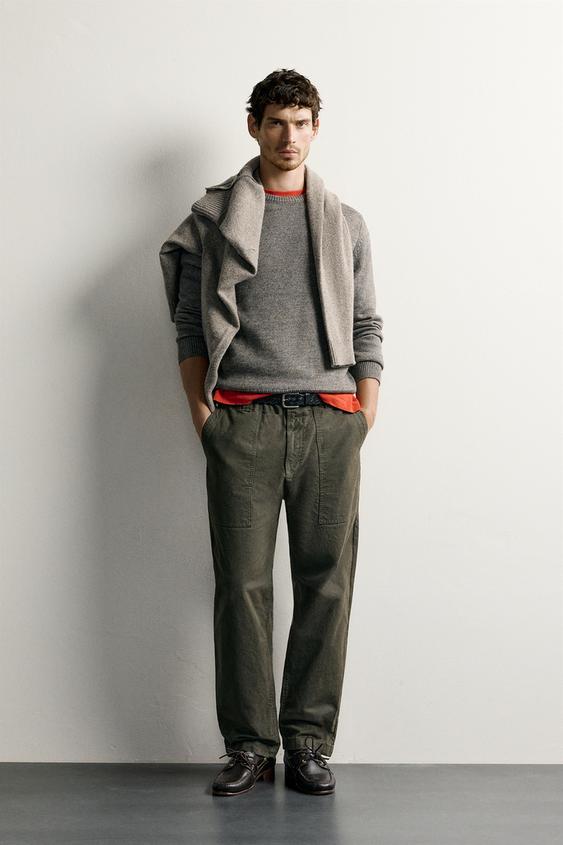 Wool blend regular fit jumper - Greyish by Zara - Image 0