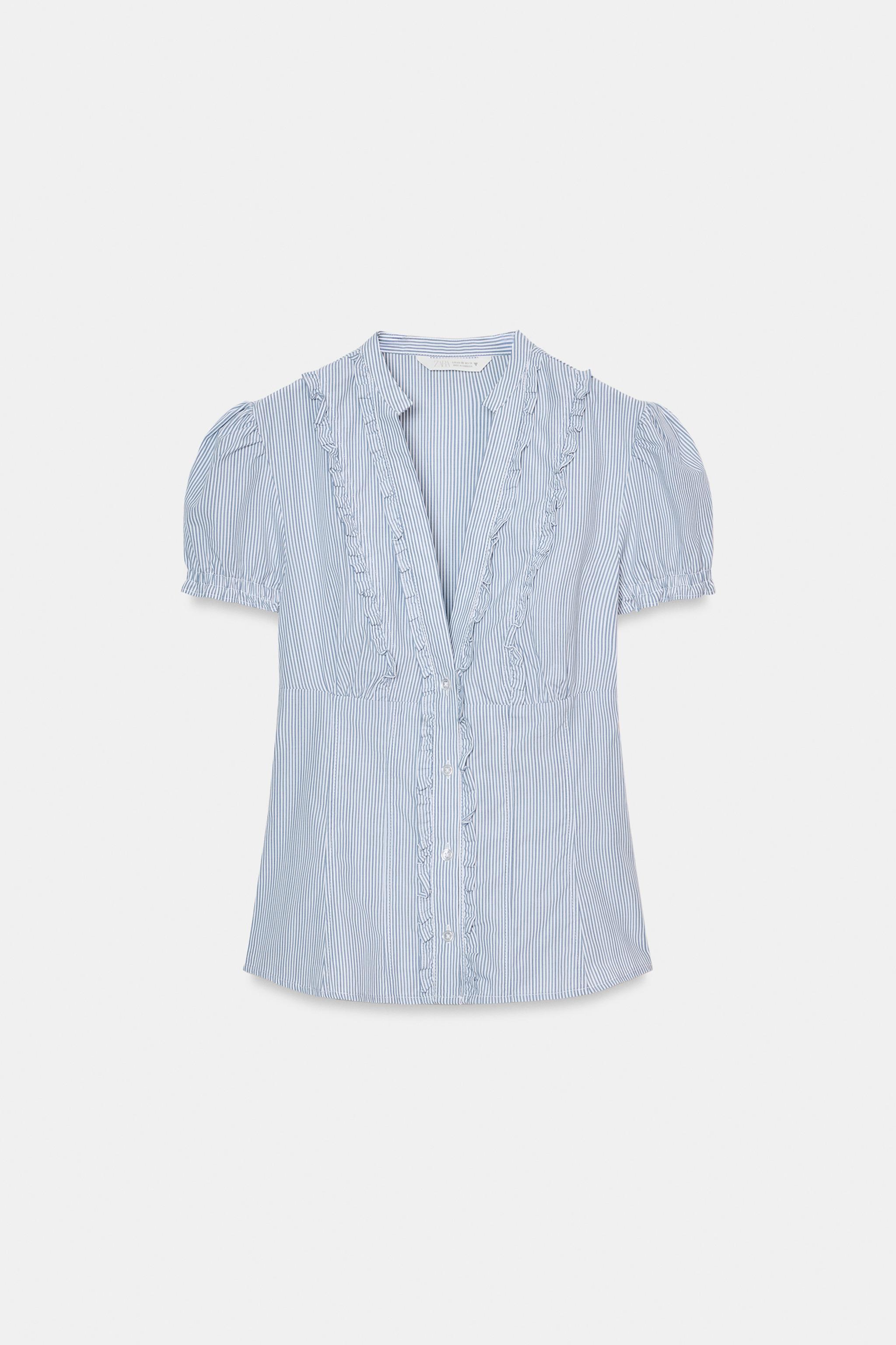RUFFLED POPLIN SHIRT
