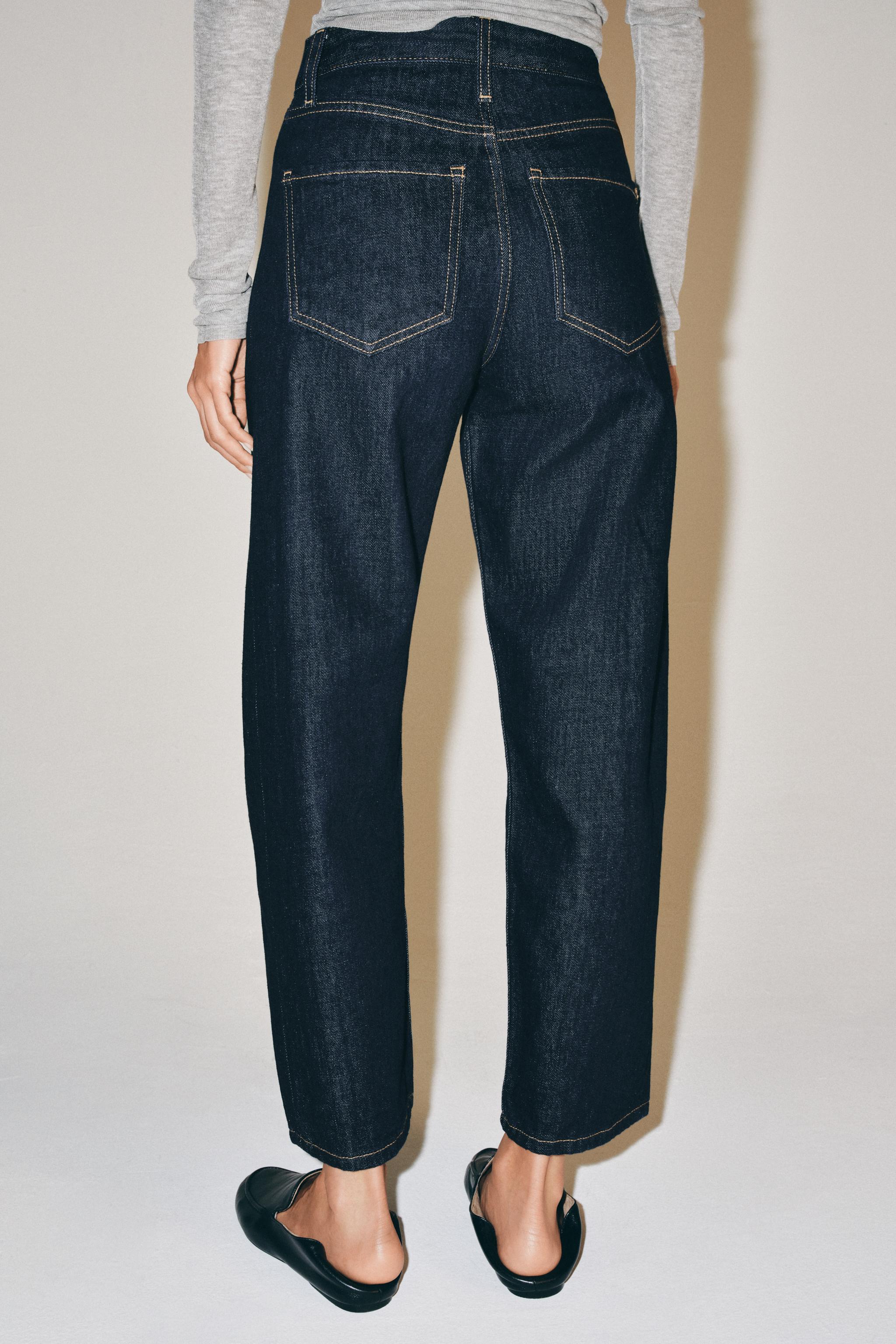 Zara ZW COLLECTION RELAXED FIT BİLEK BOY ORTA BEL JEAN görsel 3