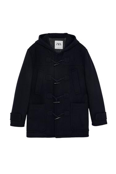 HOODED THREE-QUARTER LENGTH COAT