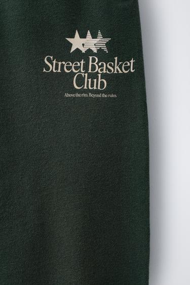ENSEMBLE T-SHIRT ET PANTALON DE JOGGING DÉLAVÉ À INSCRIPTION - Vert de Zara - Image 6