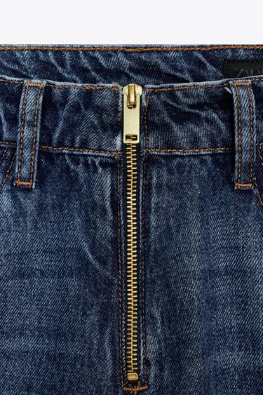 JEAN À JAMBES LARGES CEINTURE TAILLE NORMALE - Bleu moyen de Zara - Image 10