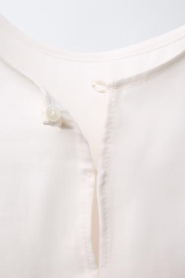 TOP 100 % LIN ORGANZA LACETS - Écru de Zara - Image 3