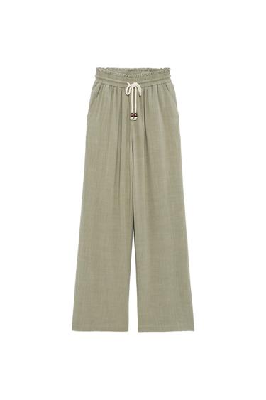 RUSTIC TROUSERS WITH ELASTICATED WAISTBAND