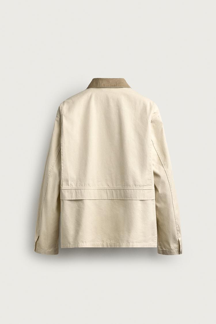 Chaqueta de corte relajado con cuello contrastante 7