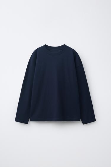ОДНОТОННИЙ ЛОНГСЛІВ - Темно-синій/блакитний Zara