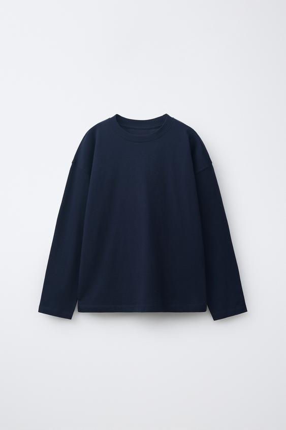 PLAIN T-SHIRT - Navy blue by Zara - Image 0
