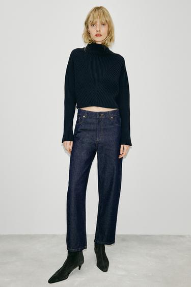 JEANS ZW COLLECTION CROPPED - Índigo de Zara