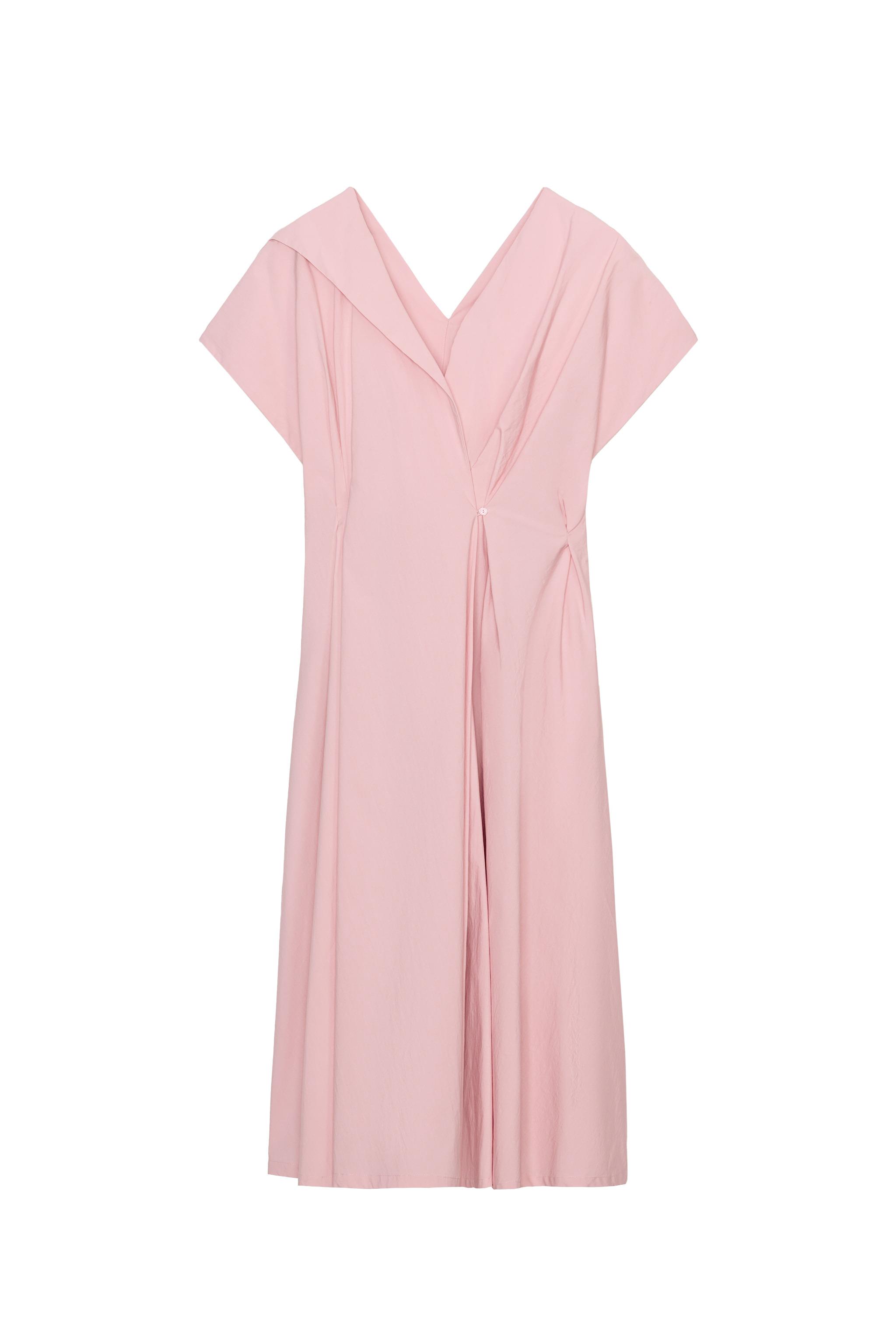 pink pleated dress zara ZARA Pleated Dress Chiffon Fuchsia New 9878/157 S M L